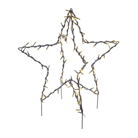 LED božična zvezda kovinska, 56 cm, zunanja in notranja, topla bela