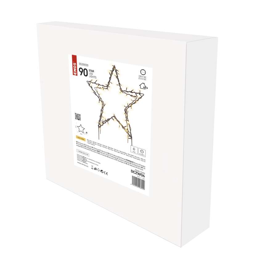 LED božična zvezda kovinska, 56 cm, zunanja in notranja, topla bela