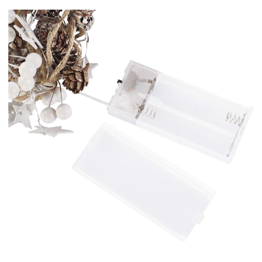 LED božična girlanda – storžki, 1,7 m, 2x AA, notranji, topla bela