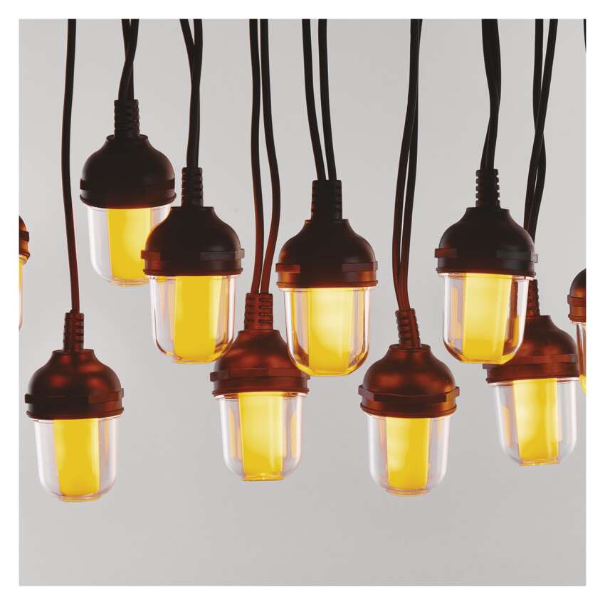 LED svetlobna veriga – 10x party lučke, 4,5 m, zunanja in notranja, vintage