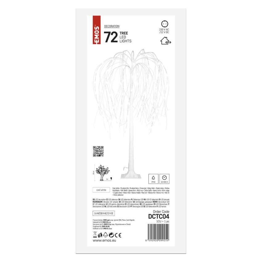 LED svetleča jelka, 120 cm, zunanja in notranja, hladna bela