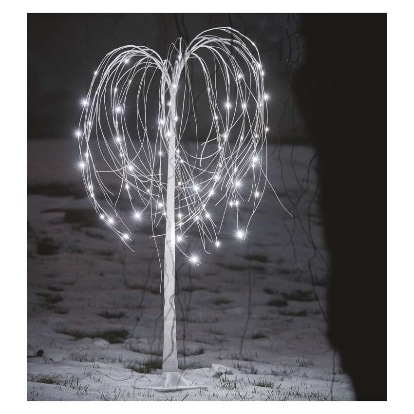 LED svetleča jelka, 120 cm, zunanja in notranja, hladna bela