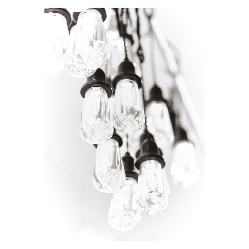 LED svetlobna veriga – 16x party lučke prozorne, 7,6 m, zunanja in notranja, topla bela