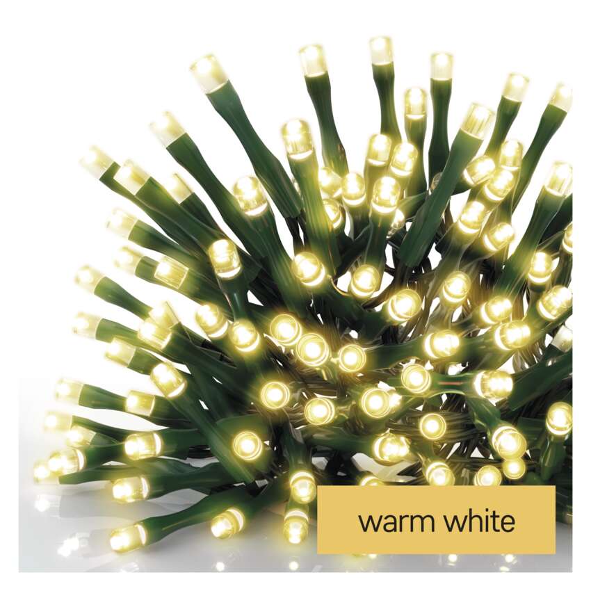 LED božična veriga, 50 m, zunanja in notranja, topla bela, časovnik
