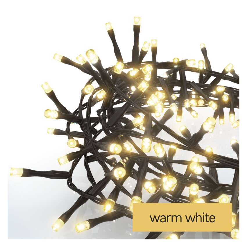 LED božična veriga – jež, 8 m, zunanja in notranja, topla bela, časovnik