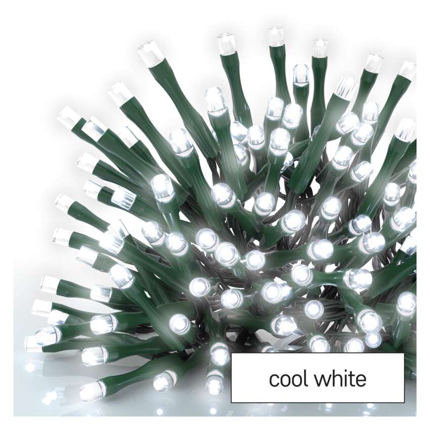 LED božična veriga, 4 m, zunanja in notranja, hladna bela, časovnik