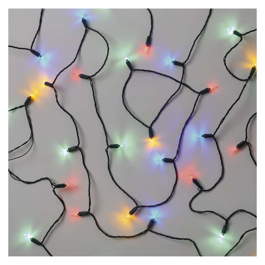 LED božična veriga – tradicionalna, 26,85 m, zunanja in notranja, večbarvna