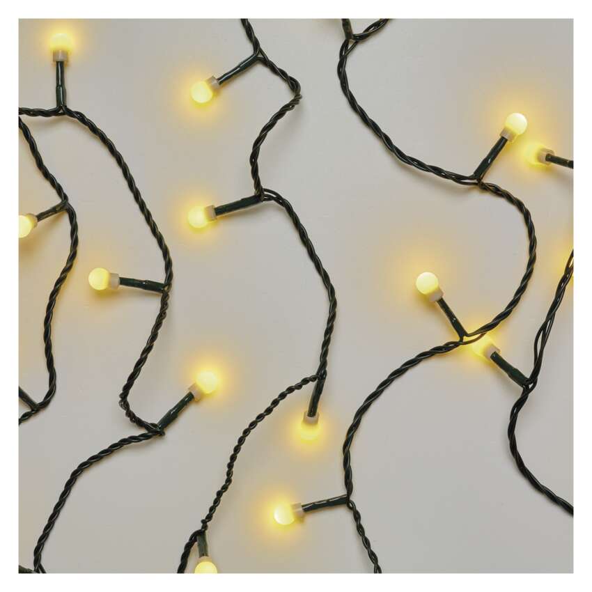 LED božična cherry veriga – kroglice, 20 m, zunanja in notranja, topla bela, časovnik