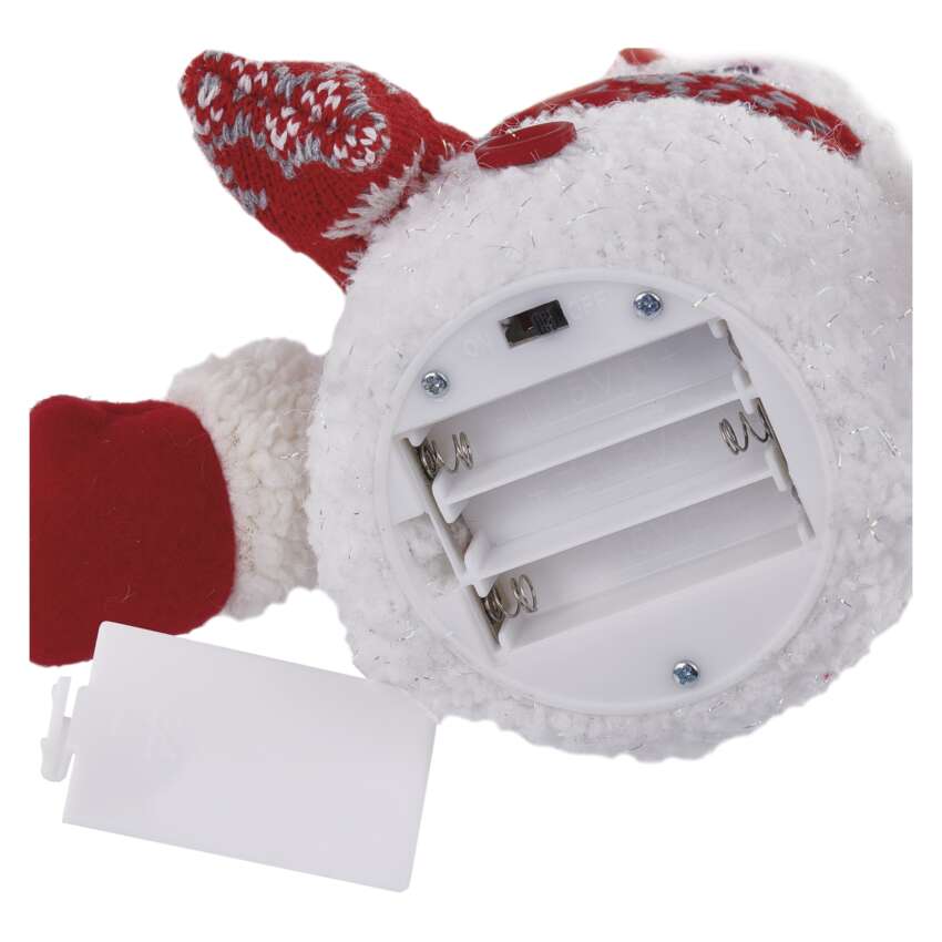 LED božični snežak svetleč, 25 cm, 3x AAA, notranja, topla bela