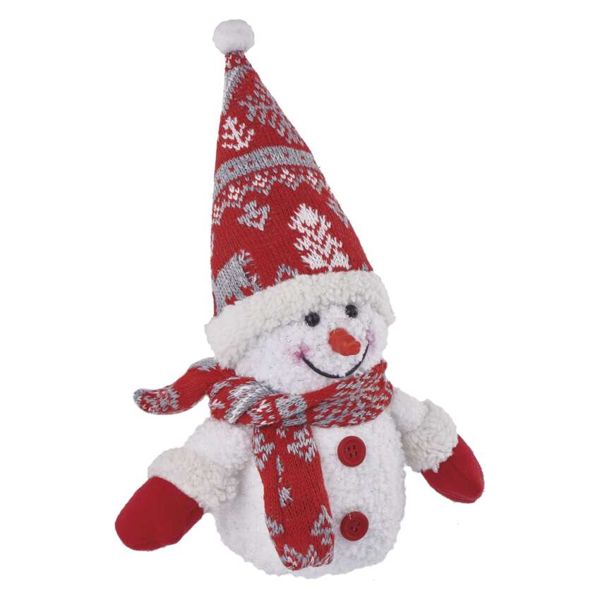 LED božični snežak svetleč, 25 cm, 3x AAA, notranja, topla bela