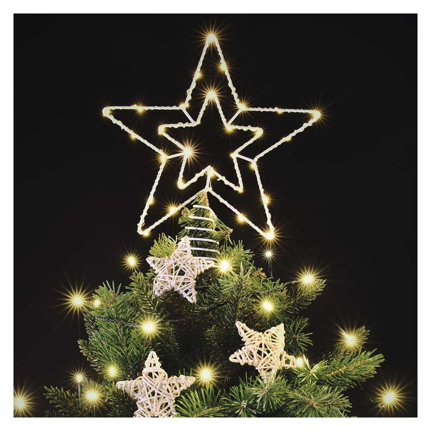 Standarden LED povezovalna božična zvezda, 28,5 cm, zun. in notr., topla bela