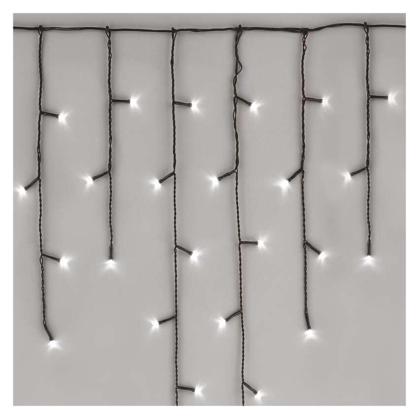 Standard LED povezovalna  božična veriga – ledene sveče, 2,5 m, zun., hl. bela