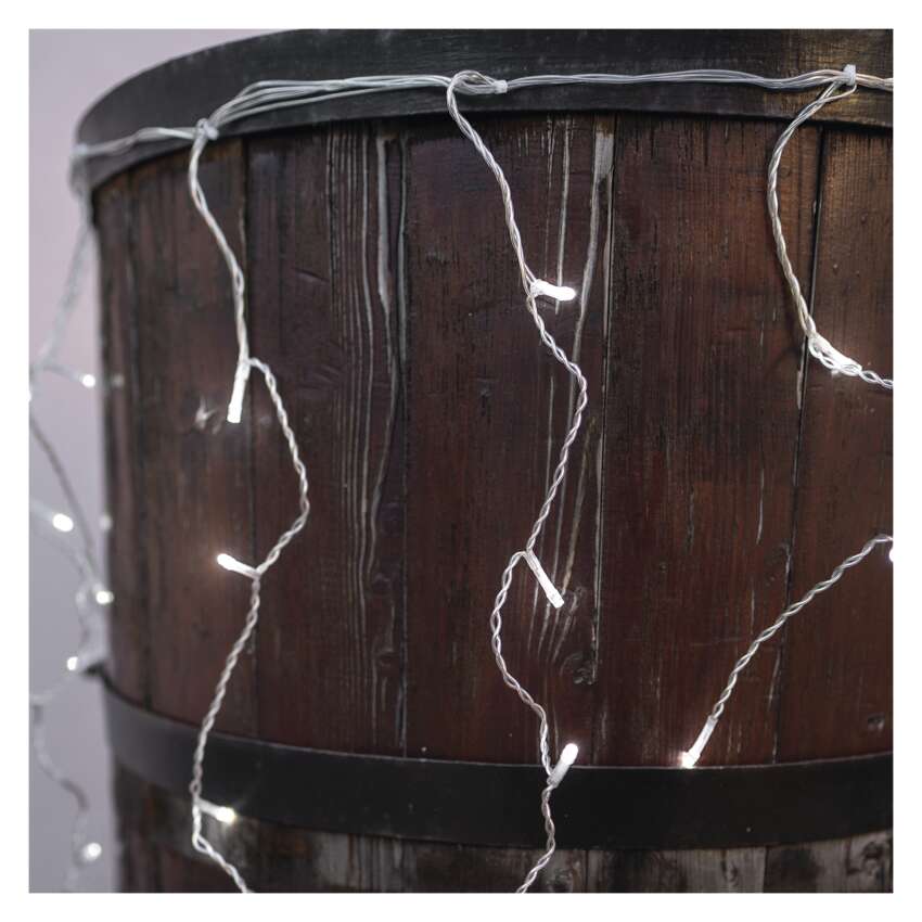 Standard LED povezovalna veriga utripajoča – ledene sveče, 2,5 m, zun., hl. bela