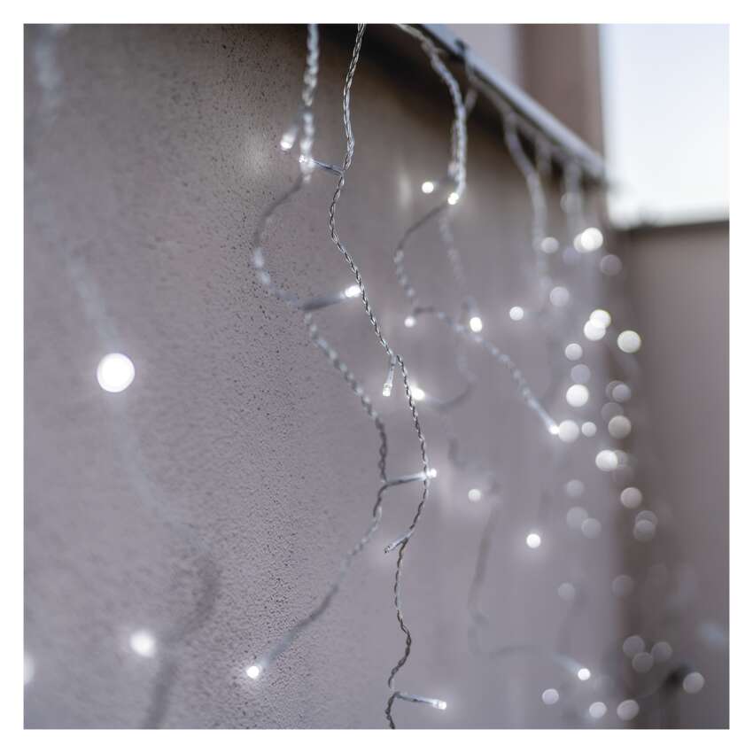 Standard LED povezovalna veriga utripajoča – ledene sveče, 2,5 m, zun., hl. bela