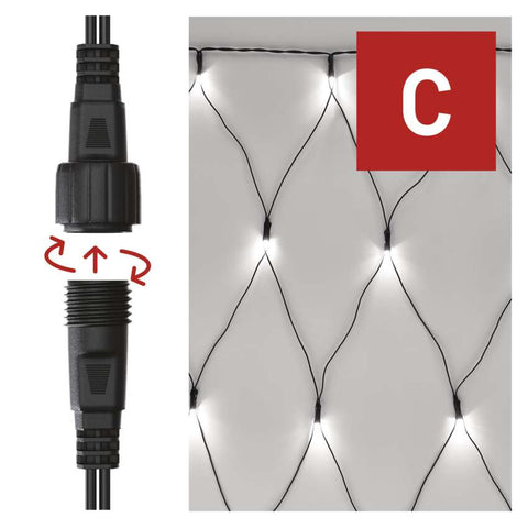 Standard LED povezovalna  božična veriga – mreža, 1,5x2 m, zun., hladna bela
