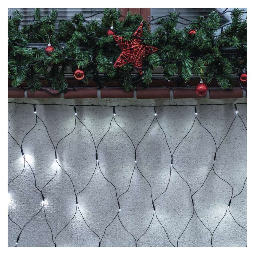 Standard LED povezovalna  božična veriga – mreža, 1,5x2 m, zun., hladna bela