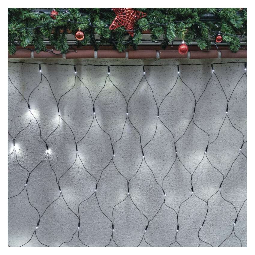 Standard LED povezovalna  božična veriga – mreža, 1,5x2 m, zun., hladna bela