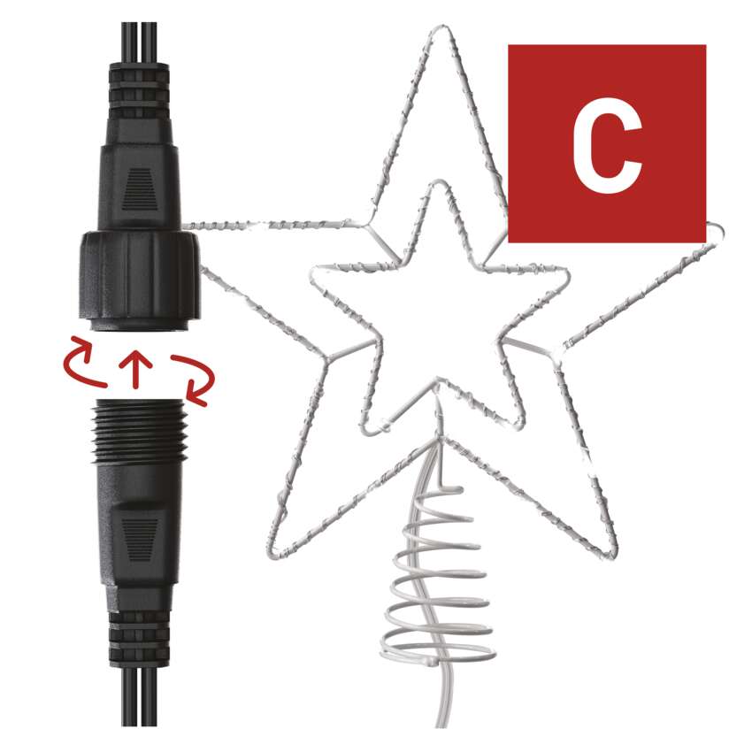 Standarden LED povezovalna božična zvezda, 28,5 cm, zun. in notr., hladna bela