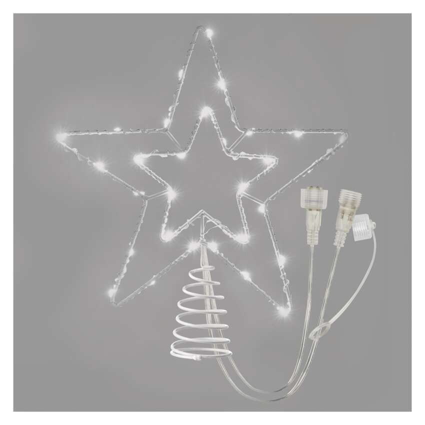 Standarden LED povezovalna božična zvezda, 28,5 cm, zun. in notr., hladna bela