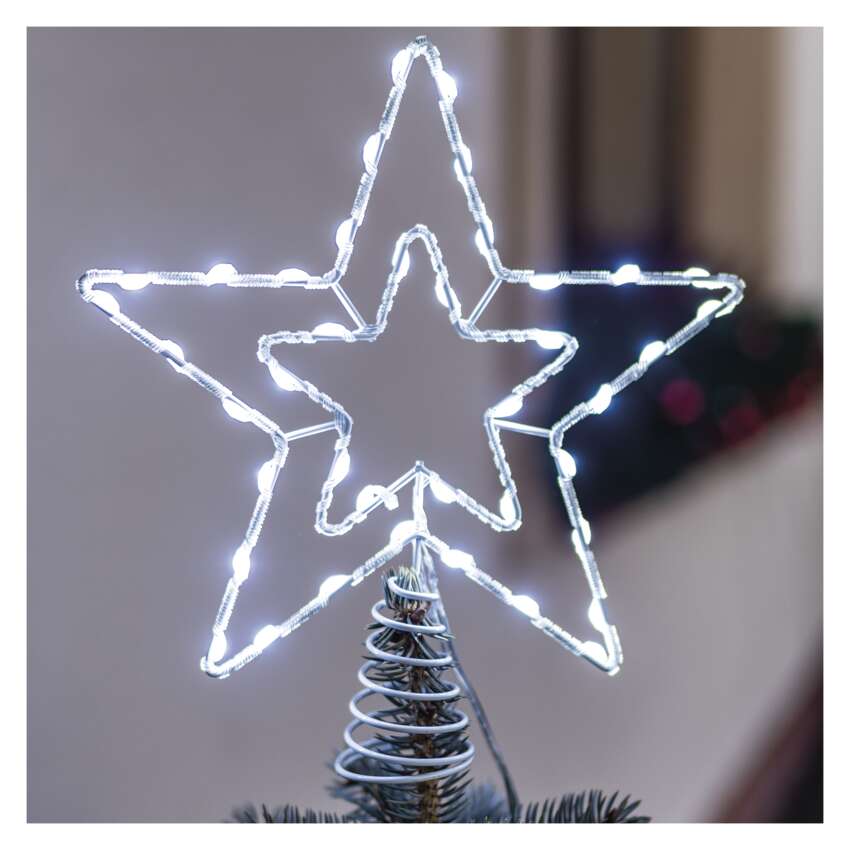Standarden LED povezovalna božična zvezda, 28,5 cm, zun. in notr., hladna bela