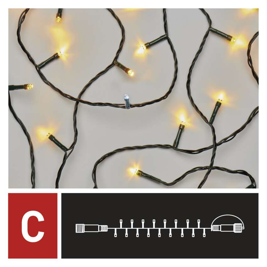 Standard LED povezovalna utripajoča božična veriga, 10 m, zun. in notr., topla/hladna bela