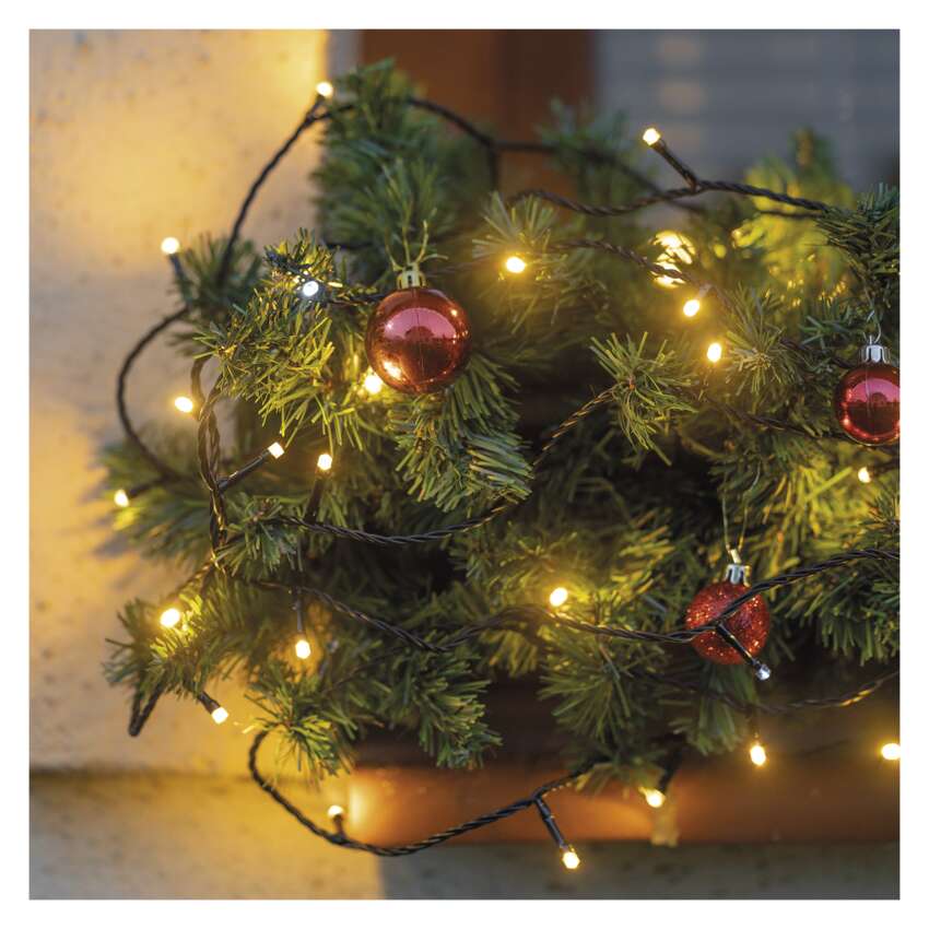Standard LED povezovalna utripajoča božična veriga, 10 m, zun. in notr., topla/hladna bela