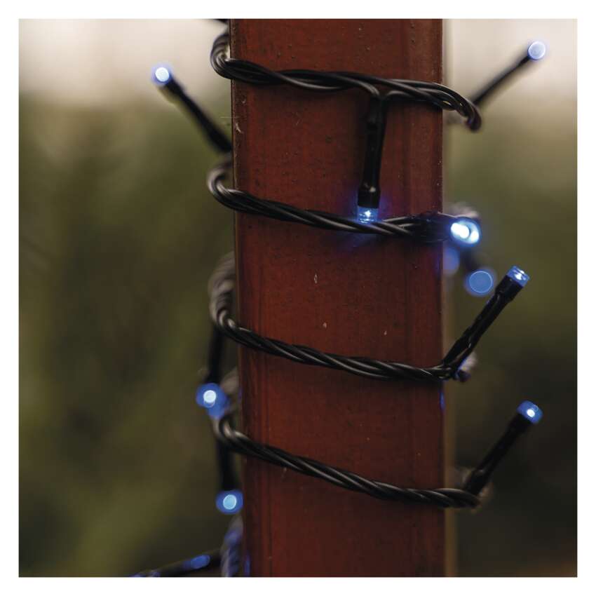 Standard LED povezovalna božična veriga, 10 m, zunanja in notranja, modra