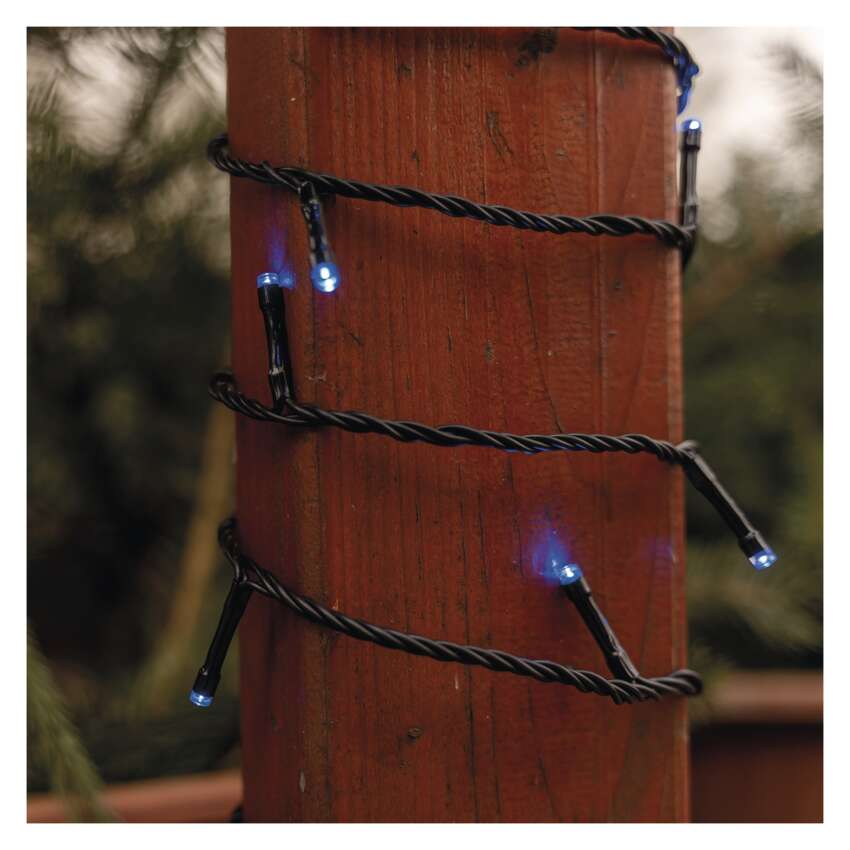 Standard LED povezovalna božična veriga, 10 m, zunanja in notranja, modra
