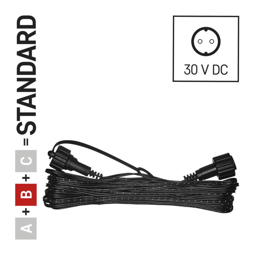 Podaljšek za povezovalne verige Standard črn, 10 m, zunanji in notranji