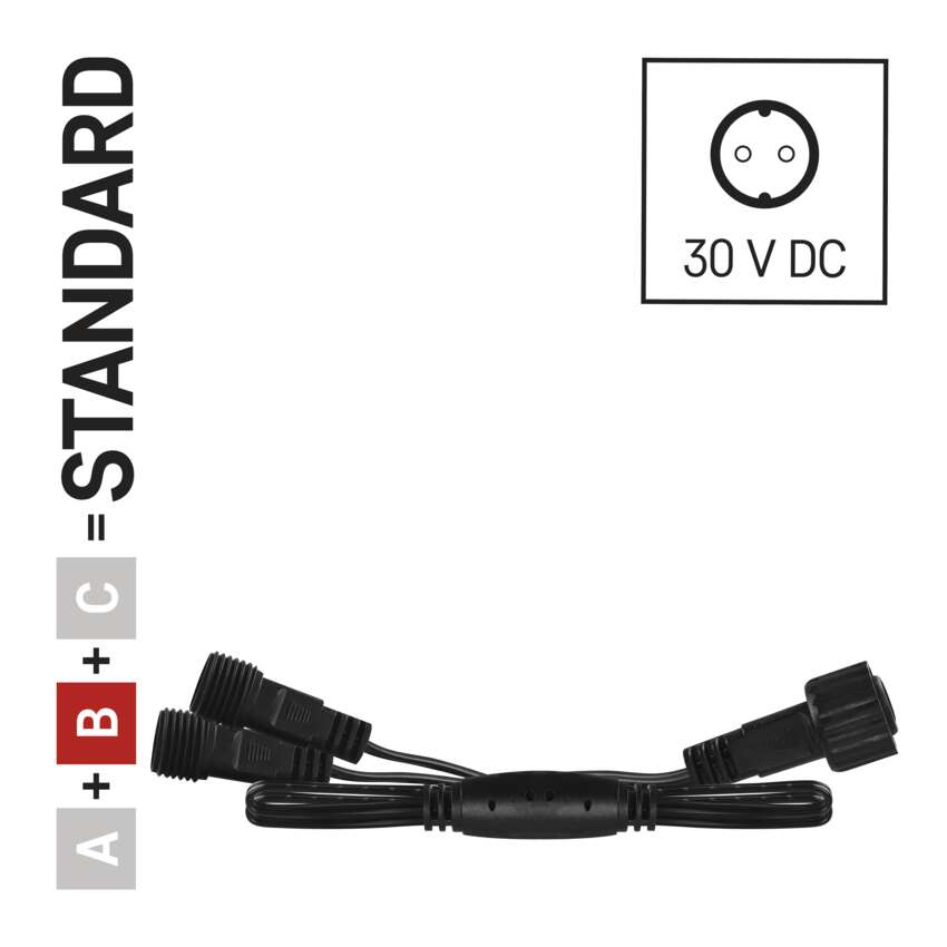 Vozlišče za povezovalne verige Standard črno, 0,5 m, zunanje in notranje