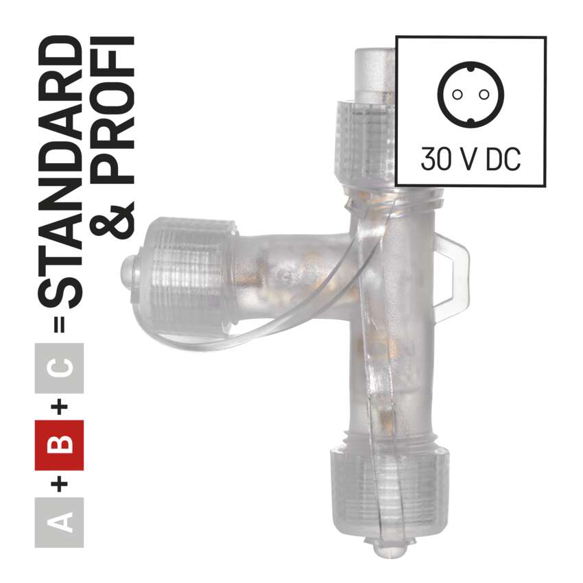 Vozlišče T za povezovalne verige Standard prozorno, zunanje in notranje