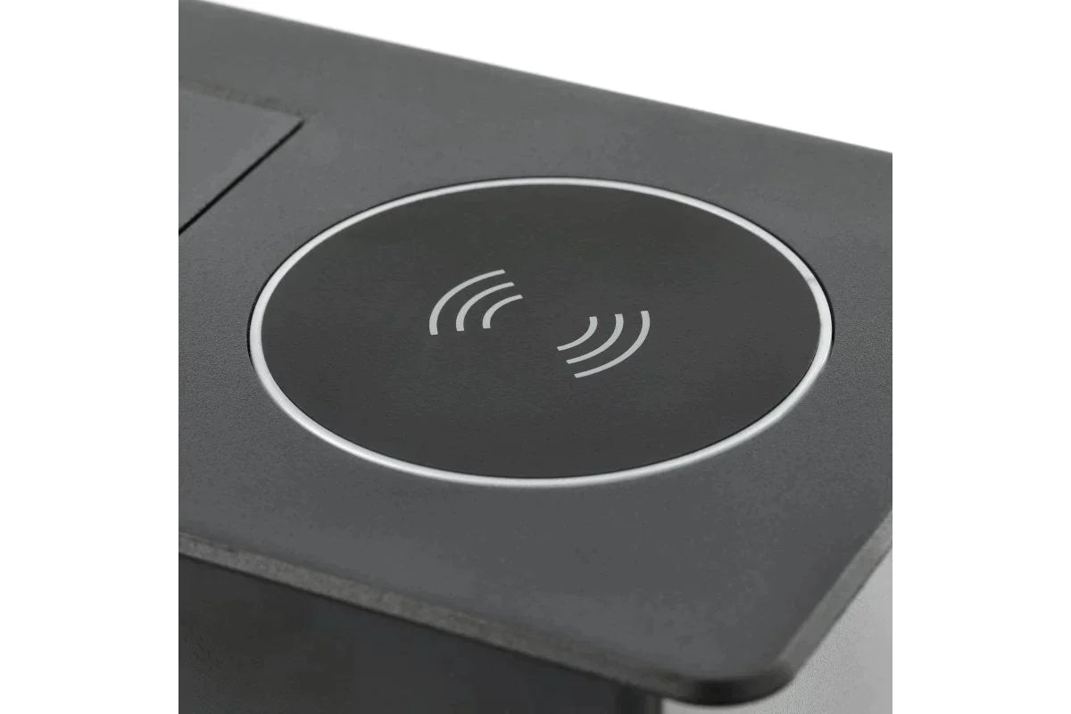 Vgradna vtičnica Avaro Plus z 1x Schuko 1xUsb A 1xUsb C plus brezžičnim polnilcem Sive barve