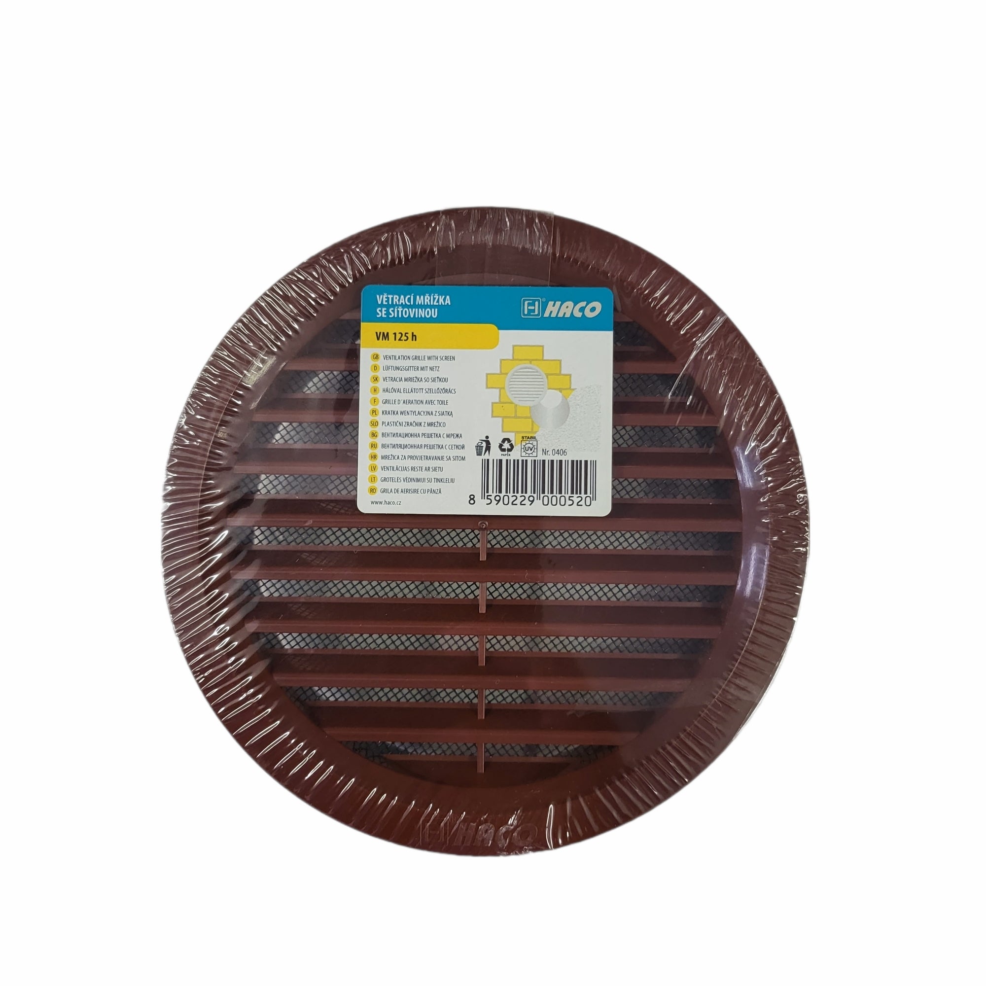 Plastic vent with mesh fi125mm brown