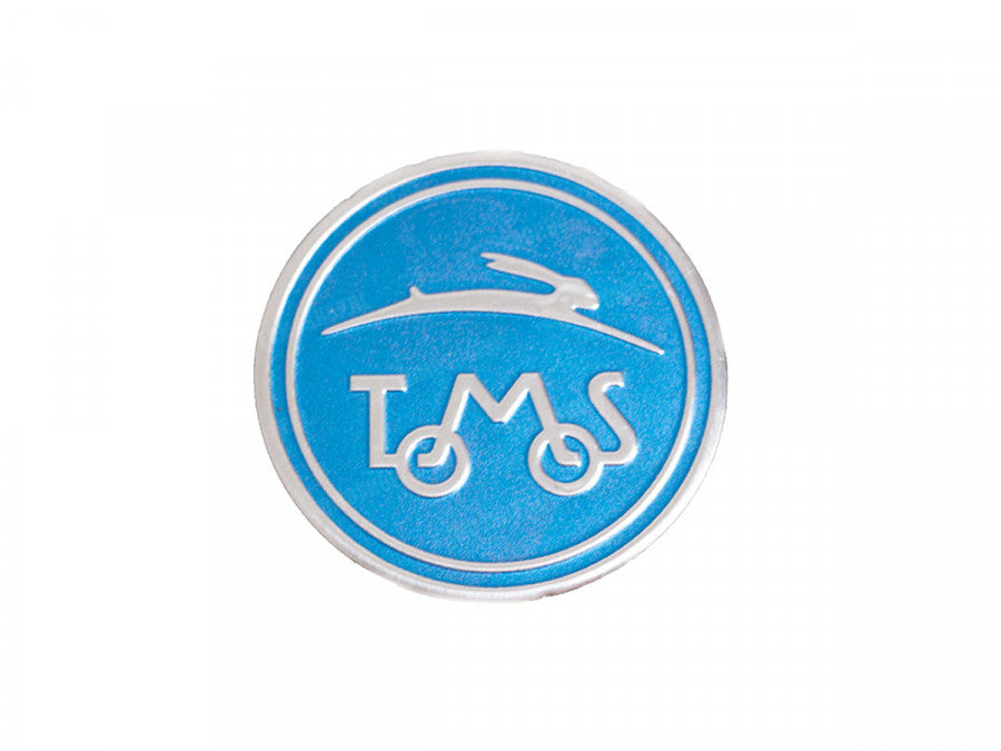 Nalepka Tomos Logo Okrogla Fi50mm RealMetal® MODRA METAL