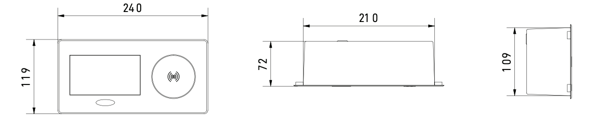 Vgradna vtičnica Avaro Plus z 1x Schuko 1xUsb A 1xUsb C plus brezžičnim polnilcem Sive barve