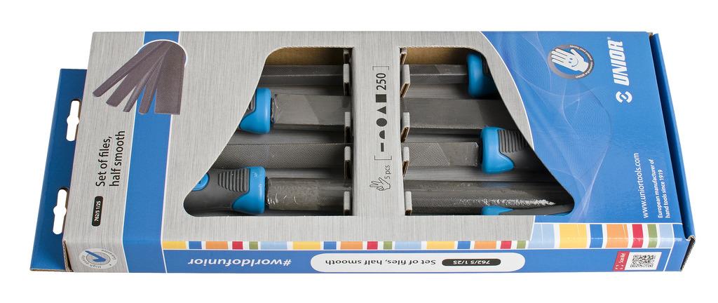 UNIOR PILE POLFINE Z ROČAJEM V KARTONU Art.762/5 1/2S 250 mm/5 kos (612932)
