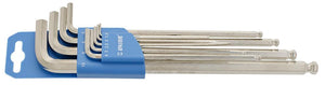 UNIOR LONG ALLEN KEYS ON PVC HANGER Art.220/3SLPH, angle screw 1.5-10 mm/9 pcs (608534)