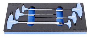 UNIOR ALLEN KEYS IN SOS INSERT T HANDLE Art.964/13SOS, angle screwing 3-10 mm 6 pcs (621067)