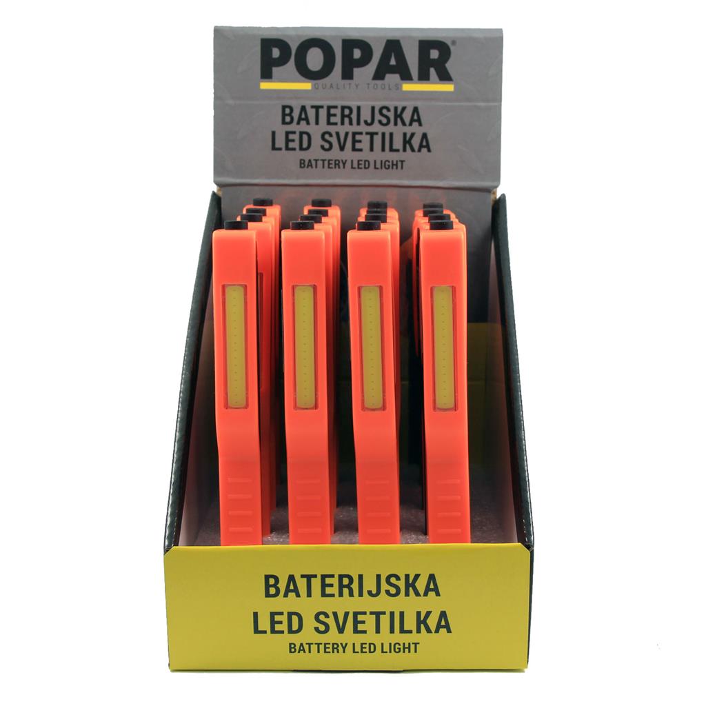 POPAR SVETILKA BATERIJSKA LED 3 W. Žepna, POPAR 1 LED trak, 16 ledic.