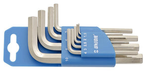 UNIOR ALLEN KEYS ON PVC HANGER Art.220/3PH 1.5-12 mm/10 pcs (617079)