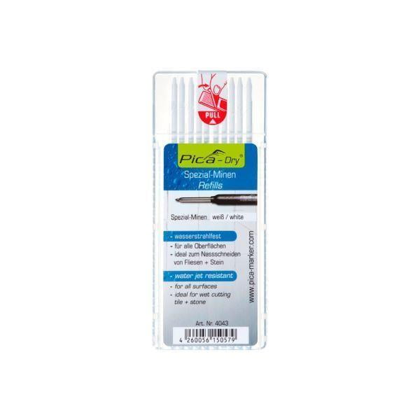 Pica MINICE DRY WATERPROOF 10 minis, for all materials. White