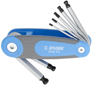 UNIOR ALLEN WRENCHES ASSEMBLY. HOLDER ANGLE. VIJ Art.220/3SFH 2.5-10 mm/7 pcs (617147)