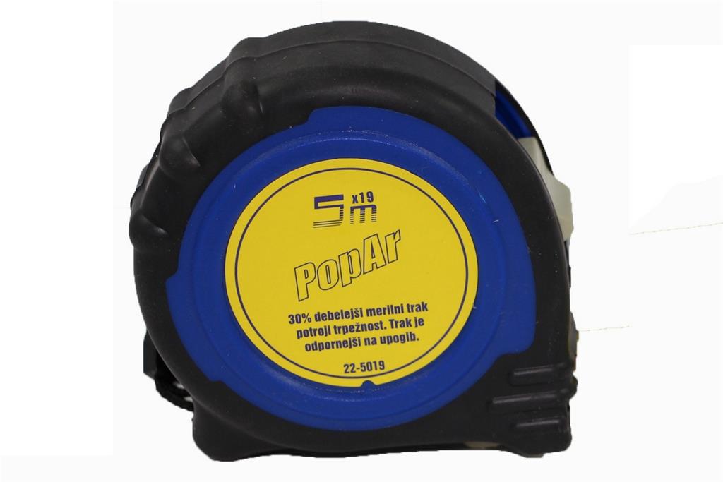 POPAR METER TRAČNI Gumirano ohišje, POPAR. 5 m / 19 mm