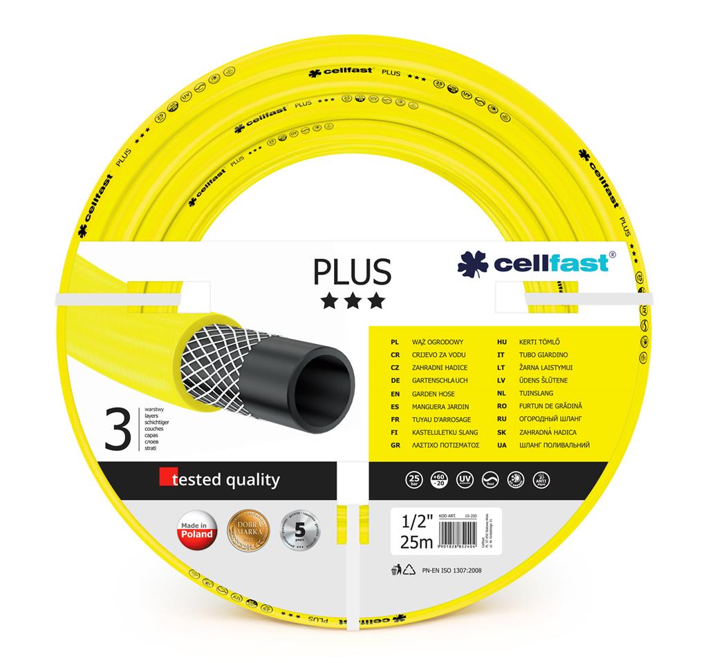 CELLFAST WATER PIPE PLUS Three-layer. 5/8" - 25 m / 25 bar