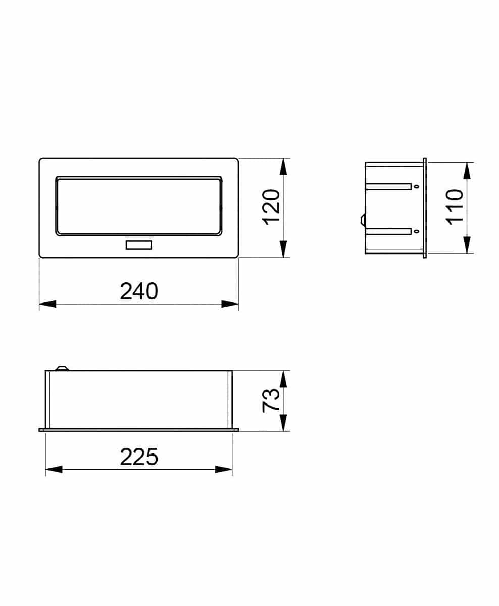 Vgradna vtičnica SOFT GTV | gumb za pult, mizo | 3x vtičnica AE-PBSC3GS-10 | Bela