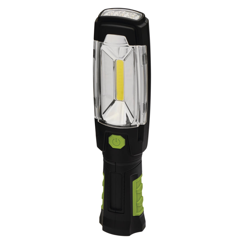 Polnilna LED delovna svetilka 3W COB + 6 LED, 380lm,2500mAh