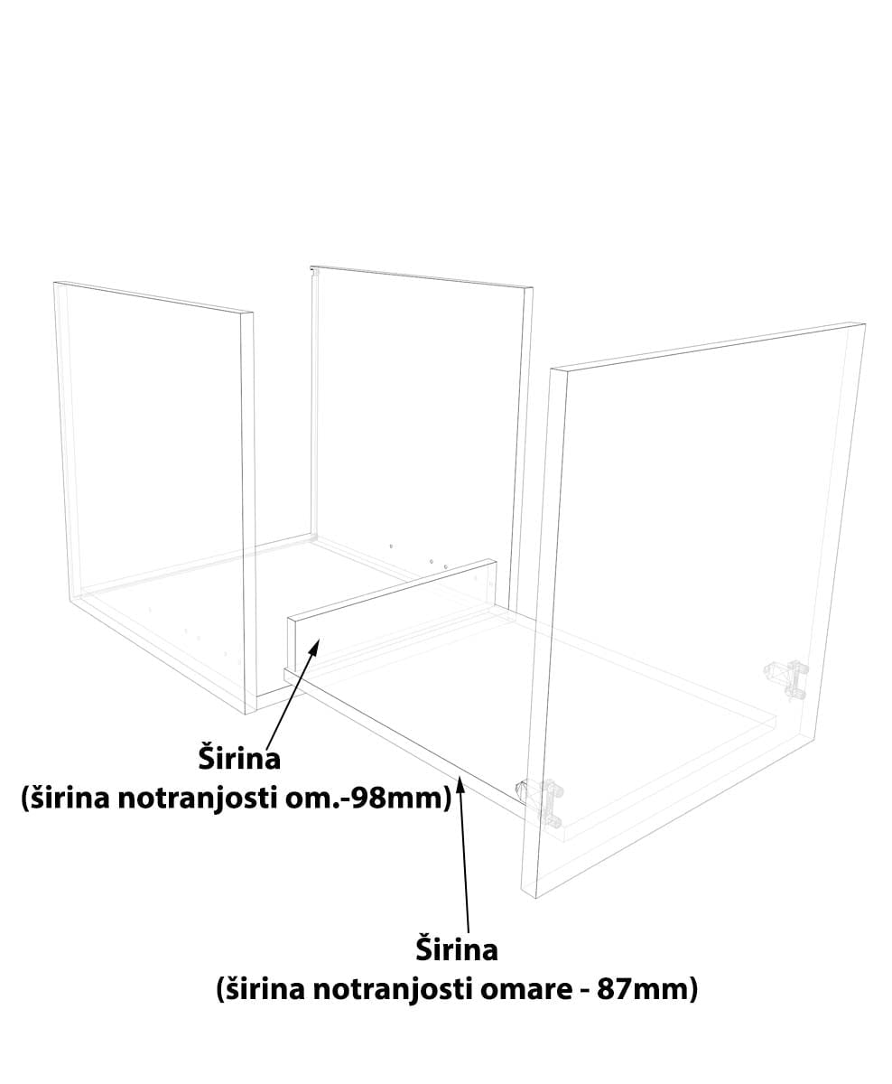 Vodilo z počasnim zapiranjem! modern box 500mm za predalnik